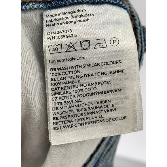 H&M Women's Light Blue Denim Cuffed Five Pocket Shorts SZ 12 - Picture 10 of 10